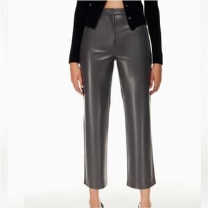 Aritzia Wilfred Gray The Melina Pant Cropped Vegan Leather Women's 10